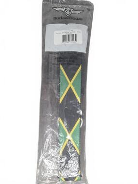 Buckle-Down Jamaican Flag Dog Collar Black Green Yellow 16-23 inches